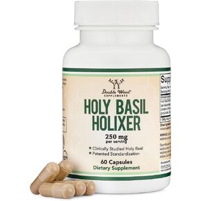 Tulsi Holy Basil Capsules (Holixer Formula) - World's Only Clinically Studied Holy Basil Leaf Extract (Clinically Shown Results After 60 Days of Use) for Mood and Relaxation by Double Wood