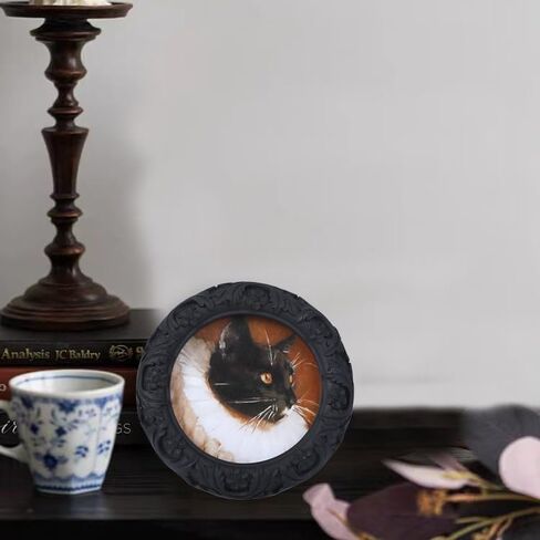 SIKOO 3x3 Gothic Picture Frame Vintage Picture Frames Wallet Size Picture Frames Small Picture Frame Antique Mini Picture Frames Black in Saudi Arabia