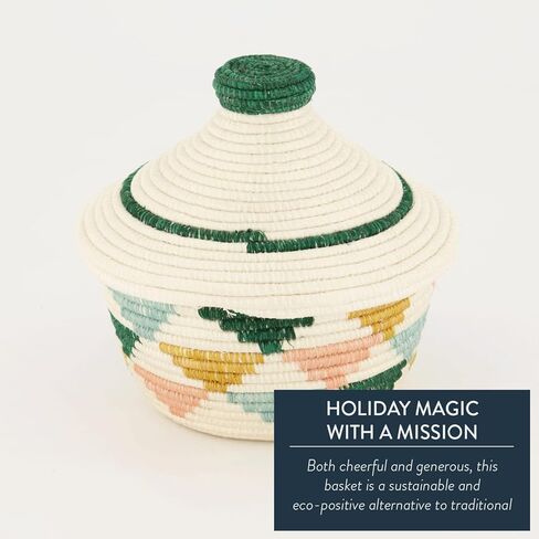 كازي سلة ديكور صغيرة بغطاء من السيزال المنسوج يدوياً، صديقة للبيئة، (أزرق) in Kuwait