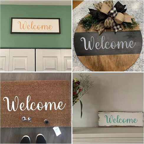 Welcome Stencils for Painting on Wood - 11 Pack Large Vertical Welcome Sign Stencil Templates for Wood Signs, Reusable Letter Stencils for Home, Patio, Porch Signs & Front Door Decorations in Saudi Arabia