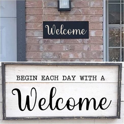 Welcome Stencils for Painting on Wood - 11 Pack Large Vertical Welcome Sign Stencil Templates for Wood Signs, Reusable Letter Stencils for Home, Patio, Porch Signs & Front Door Decorations in Saudi Arabia