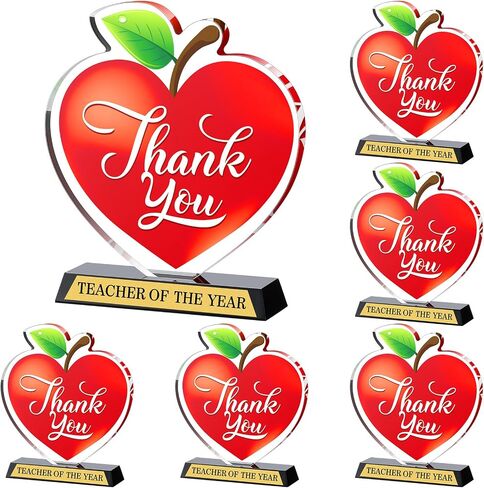 Misdary 6 قطع جائزة مدرس العام لجائزة المعلمين Apple Trophies الاكريليك جائزة الكأس 5.5 بوصة هدية تقدير المعلم المتخرج لهدايا الجوائز in Saudi Arabia