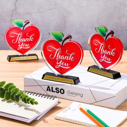 Misdary 6 قطع جائزة مدرس العام لجائزة المعلمين Apple Trophies الاكريليك جائزة الكأس 5.5 بوصة هدية تقدير المعلم المتخرج لهدايا الجوائز in Saudi Arabia