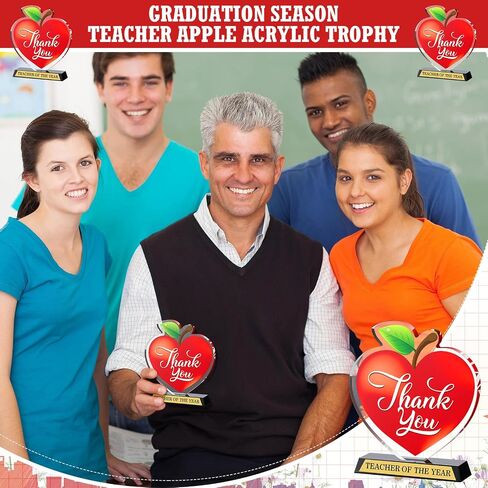 Misdary 6 قطع جائزة مدرس العام لجائزة المعلمين Apple Trophies الاكريليك جائزة الكأس 5.5 بوصة هدية تقدير المعلم المتخرج لهدايا الجوائز in Saudi Arabia