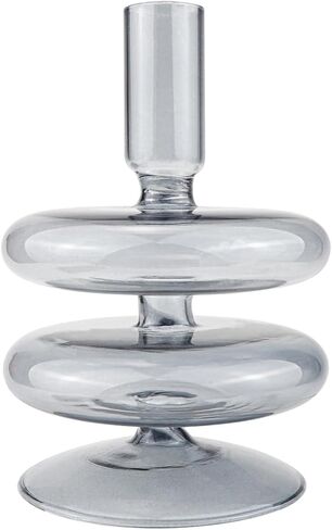 Clear Glass Candle Holders Glass Taper Candle Holder Decorative Glass Candlestick Holders for Dining Table Centerpieces Wedding Church （Light Green） in Saudi Arabia