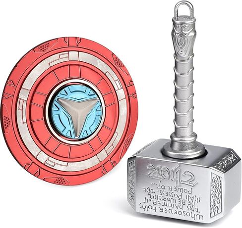 Transformable Fidget Spinner, Metal Hand Hammer Fidgit Toy for Kids Adults, Cool Shield Chain Fingertip Gyro Stress Relief Cube for Office, Stocking Stuffer Gifts for Christmas New Year 2 Pack in Kuwait