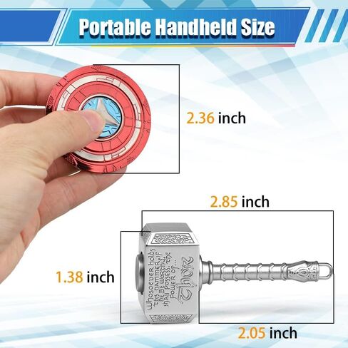 Transformable Fidget Spinner, Metal Hand Hammer Fidgit Toy for Kids Adults, Cool Shield Chain Fingertip Gyro Stress Relief Cube for Office, Stocking Stuffer Gifts for Christmas New Year 2 Pack in Kuwait