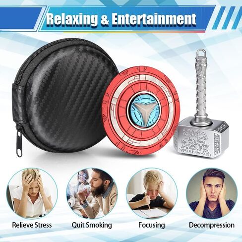 Transformable Fidget Spinner, Metal Hand Hammer Fidgit Toy for Kids Adults, Cool Shield Chain Fingertip Gyro Stress Relief Cube for Office, Stocking Stuffer Gifts for Christmas New Year 2 Pack in Kuwait