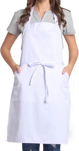 Adjustable Bib Apron with Long Ties for Women Men 18 Colors Chef Kitchen Cooking in Saudi Arabia