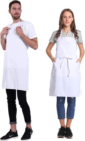 Adjustable Bib Apron with Long Ties for Women Men 18 Colors Chef Kitchen Cooking in Saudi Arabia