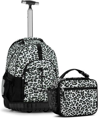 Choco Mocha Tie Dye Rolling Backpack for Girls with Lunch Bag, Large Travel Rolling Backpack Set for Teen Girls Middle School 18 Inch, Blue in Kuwait