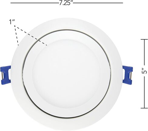 Maxxima 6 in. 5 CCT Ultra-Thin Recessed LED Gimbal Downlight - 1,000 Lumens, Color Selectable 2700K-5000K (2700K/3000K/3500K/4000K/5000K), Dimmable, Canless, Slim IC Rated, Junction Box Included in Saudi Arabia