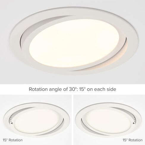 Maxxima 6 in. 5 CCT Ultra-Thin Recessed LED Gimbal Downlight - 1,000 Lumens, Color Selectable 2700K-5000K (2700K/3000K/3500K/4000K/5000K), Dimmable, Canless, Slim IC Rated, Junction Box Included in Saudi Arabia
