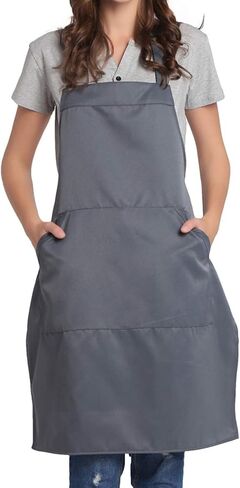 Adjustable Bib Apron with Long Ties for Women Men 18 Colors Chef Kitchen Cooking in Saudi Arabia