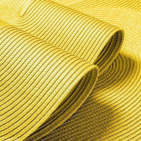 FunWheat Oval Braided Placemats Set of 6 Table Mats for Dining Tables Woven Washable Non-Slip Shining Place mats12x18 Inch Table mats for Indoor Outdoor Use(Oval Orange, 6pcs) in Kuwait