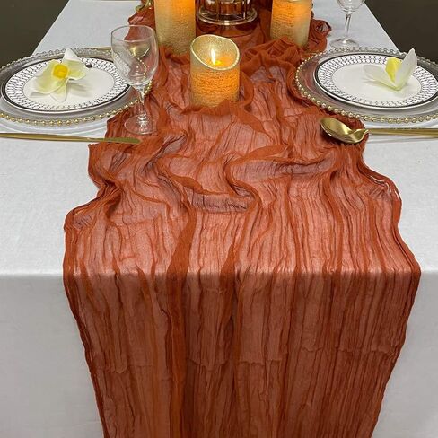 EHLDekol Cheesecloth Gauze Table Runner,Wedding Decor Arch Draping,Gauze Event Centerpiece Runner, Bridal Shower Runner(Terracotta,14ft) in Saudi Arabia
