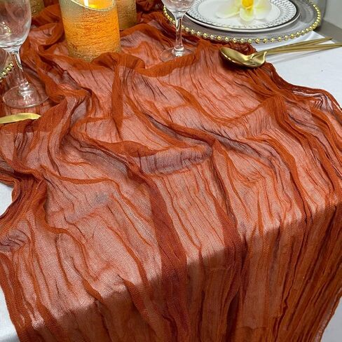 EHLDekol Cheesecloth Gauze Table Runner,Wedding Decor Arch Draping,Gauze Event Centerpiece Runner, Bridal Shower Runner(Terracotta,14ft) in Saudi Arabia