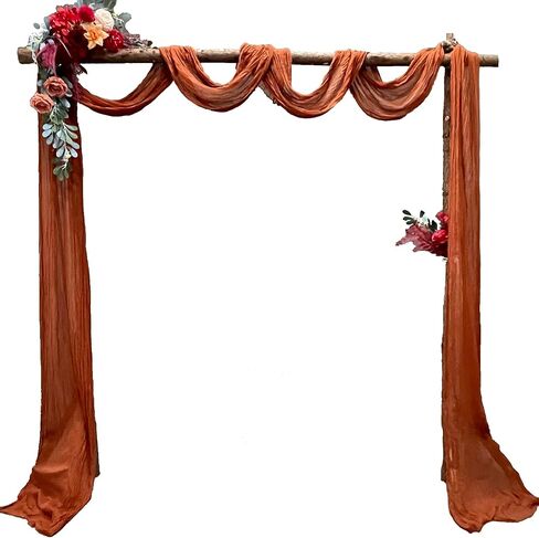 EHLDekol Cheesecloth Gauze Table Runner,Wedding Decor Arch Draping,Gauze Event Centerpiece Runner, Bridal Shower Runner(Terracotta,14ft) in Saudi Arabia