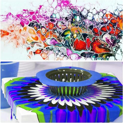 Allazone 37 PCS Acrylic Pouring Art Supplies Kit Acrylic Pouring Strainers Set, 7 PCS Plastic Silicone Paint Pouring Strainers Painting Tools Kits with Paintbrush for DIY Paint in Kuwait