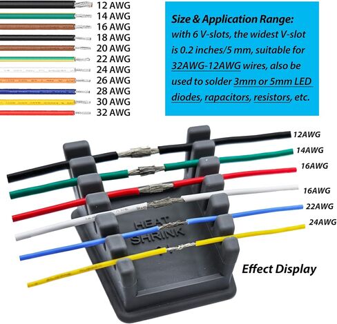 Upgraded Silicone Soldering Stand, Helping Hands Soldering Station, Soldering Wire Holder with 6 Slots - Third Hand Soldering Iron Stand for 32AWG to 12AWG Wires(Only Stand), Dark Grey, 1 Pcs in Saudi Arabia