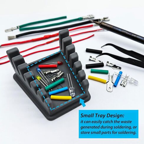 Upgraded Silicone Soldering Stand, Helping Hands Soldering Station, Soldering Wire Holder with 6 Slots - Third Hand Soldering Iron Stand for 32AWG to 12AWG Wires(Only Stand), Dark Grey, 1 Pcs in Saudi Arabia