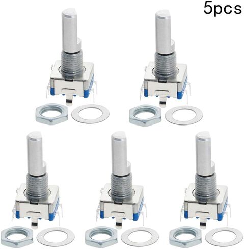 Fielect 360 Degree Rotary Encoder Code Switch Digital Potentiometer EC11 7 Pins 15mm Shaft Height 2Pcs in Saudi Arabia