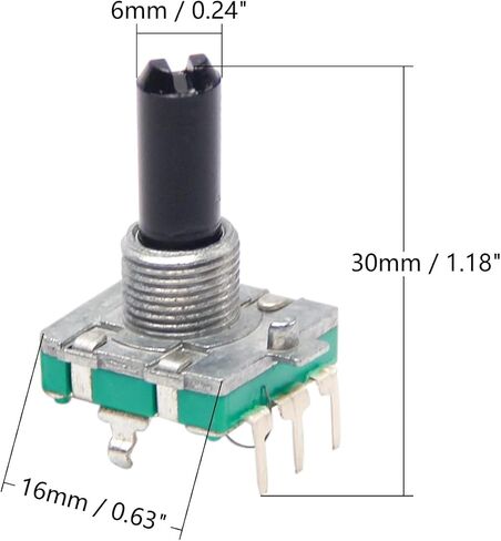 Fielect 360 Degree Rotary Encoder Code Switch Digital Potentiometer EC11 7 Pins 15mm Shaft Height 2Pcs in Saudi Arabia