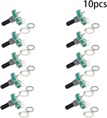 Fielect 360 Degree Rotary Encoder Code Switch Digital Potentiometer EC11 7 Pins 15mm Shaft Height 2Pcs in Saudi Arabia