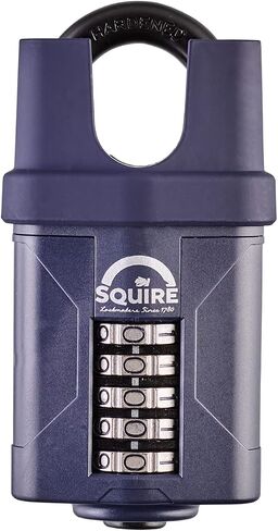 Squire Heavy Duty Padlock (CP60) - Toughest Steel Shackle - 4 Wheel Combination Padlock - Alloy Steel for Corrosion Resistance - Weatherproof Lock for Home, School & Garage (Blue, 60mm) in Saudi Arabia