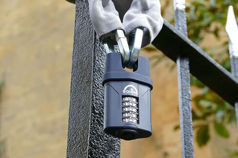 Squire Heavy Duty Padlock (CP60) - Toughest Steel Shackle - 4 Wheel Combination Padlock - Alloy Steel for Corrosion Resistance - Weatherproof Lock for Home, School & Garage (Blue, 60mm) in Saudi Arabia