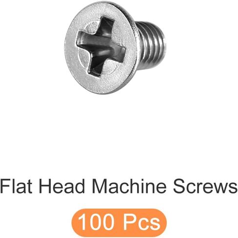METALLIXITY Flat Head Machine Screws (M4*20) 50Pcs, 304 Stainless Steel Phillips Cross Screw for Machinery Industry, Electronic Products, Household Appliances, Silver in Saudi Arabia