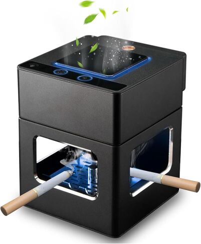 في تي ايه ار منفضة سجائر بدون دخان، منفضة سجائر مع ولاعة، منفضة سجائر USB نوع C قابلة لاعادة الشحن 3 في 1، منقي هواء منزلي متعدد الوظائف، منفضة سجائر منزلية او مكتب لازالة الدخان (اخضر) in Kuwait