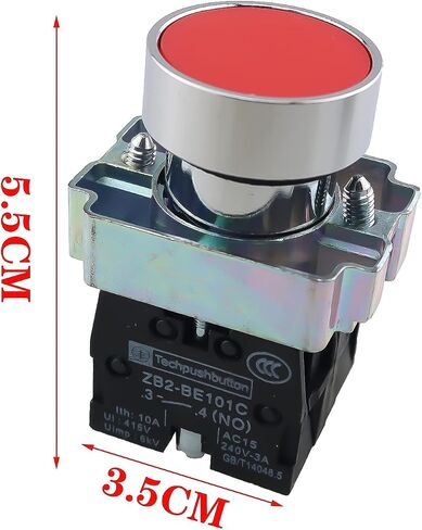2pcs 22mm Momentary Push Button Switch Flat Head Button Switch 1NO 1NC (1 Red 1 Green) in Saudi Arabia