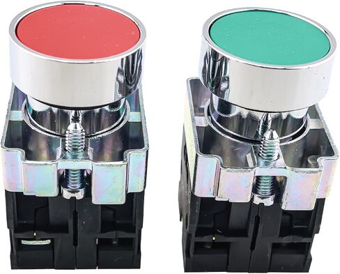 2pcs 22mm Momentary Push Button Switch Flat Head Button Switch 1NO 1NC (1 Red 1 Green) in Saudi Arabia