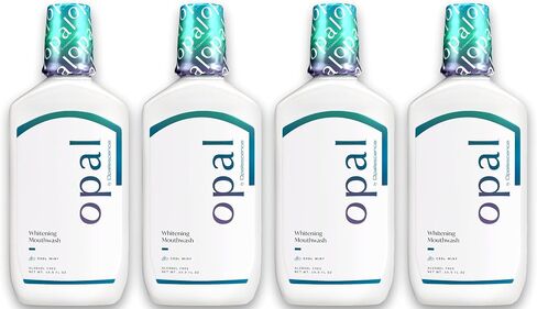 Opal by Opalescence Teeth Whitening and Fresh Breath Mouthwash (Pack of 2 Bottles) Cool Mint Flavor, Alcohol-Free, 16 Fl Oz. Made by Ultradent. 5447-2 in Kuwait
