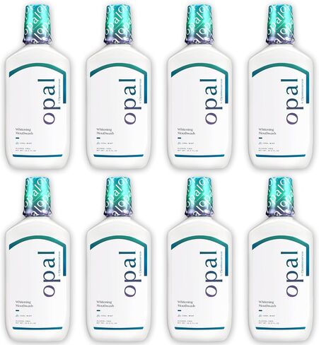 Opal by Opalescence Teeth Whitening and Fresh Breath Mouthwash (Pack of 2 Bottles) Cool Mint Flavor, Alcohol-Free, 16 Fl Oz. Made by Ultradent. 5447-2 in Kuwait