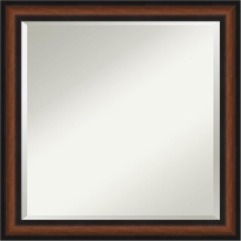 Amanti Art Bathroom Mirror, Yale Walnut Wall Mirror for use as Bathroom Vanity Mirror Over Sink (23.5 x 19.5 in.) Beveled Mirror, Brown Mirror, Traditional Mirror from WI, USA in Saudi Arabia