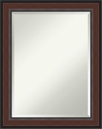 Amanti Art Bathroom Mirror, Yale Walnut Wall Mirror for use as Bathroom Vanity Mirror Over Sink (23.5 x 19.5 in.) Beveled Mirror, Brown Mirror, Traditional Mirror from WI, USA in Saudi Arabia