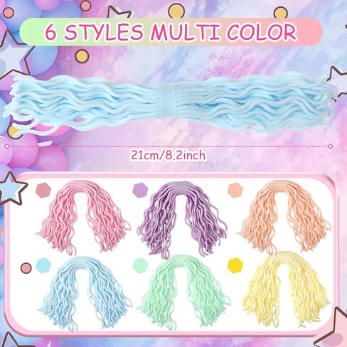 6 Pieces Ramen Noodle Fidget Toy Stretchy Spaghetti Ball Ramen Noodles Sensory String Toy for Stress Relieve Early Education for Birthday Party Valentine's Day Easter Basket Stuffing (Multicolor) in Saudi Arabia