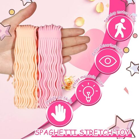 6 Pieces Ramen Noodle Fidget Toy Stretchy Spaghetti Ball Ramen Noodles Sensory String Toy for Stress Relieve Early Education for Birthday Party Valentine's Day Easter Basket Stuffing (Multicolor) in Saudi Arabia