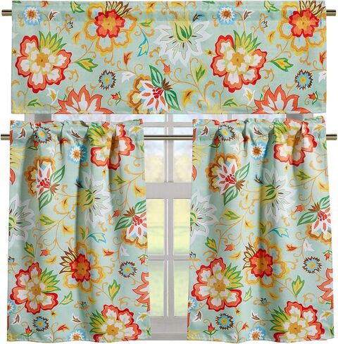Country Rustic Kitchen Curtains, Vintage Boho Farmhouse Short Curtains Small Half Window Curtains for Bedroom Kitchen Bathroom, Cottagecore Blackout Privacy Curtain Tiers 36 Inches 2 Panel in Saudi Arabia