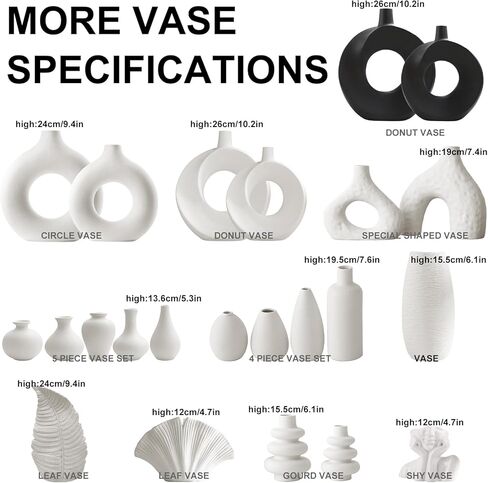 White Seashell Vase, Ceramic Vase for Home Decor Matte Maple Leaf Bud Vase Boho Bookcase Bookshelf Decorative Vase for Pampas Grass Vase for Centerpieces Floor Bouquet Decor in Kuwait