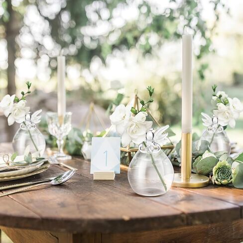 Yardwe Clear Glass Guardian Angel Vases 2pcs Cute Clear Glass Angel Shape Flower Plant Hanging Vase Wedding Decor Greenery Hydroponic Plant Containers Room Ornaments Decorations in Saudi Arabia