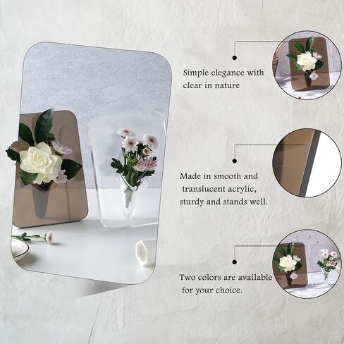 مزهرية كتاب شفافة للزهور، مزهرية زهرة أكريليك شفافة، مزهرية زهرة واحدة ديكور فريد من نوعه للقطع المركزية للمكتب المنزلي in Kuwait