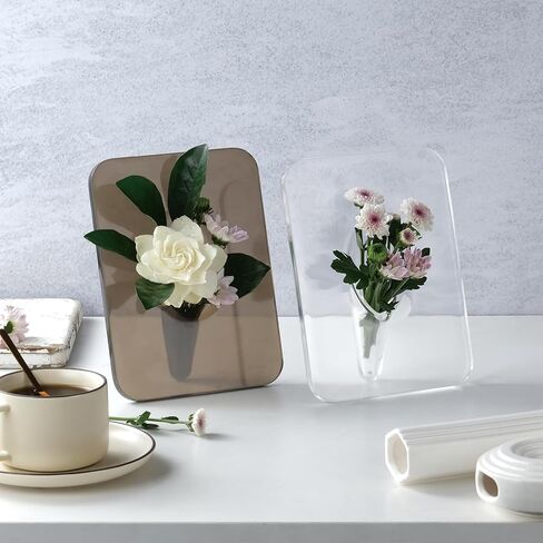 مزهرية كتاب شفافة للزهور، مزهرية زهرة أكريليك شفافة، مزهرية زهرة واحدة ديكور فريد من نوعه للقطع المركزية للمكتب المنزلي in Kuwait
