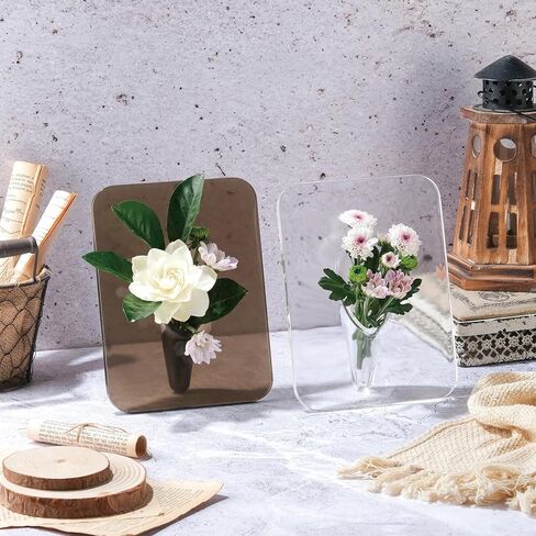 مزهرية كتاب شفافة للزهور، مزهرية زهرة أكريليك شفافة، مزهرية زهرة واحدة ديكور فريد من نوعه للقطع المركزية للمكتب المنزلي in Kuwait