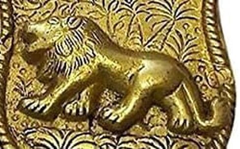 PARIJAT HANDICRAFT Functional Brass Beautiful Padlocks with Two Keys (Tiger-Golden) in Saudi Arabia