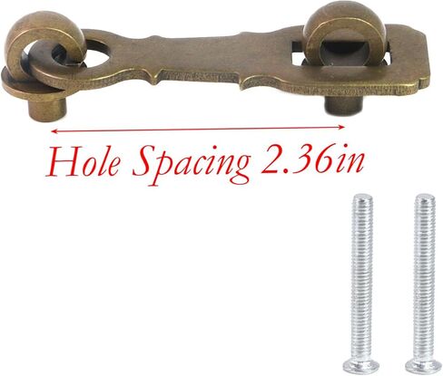 قفل نحاسي عتيق بمشبك على الطراز الصيني مع مسمار قفل لباب الخزانة صندوق خشبي وحقيبة عرض (برونزية 3.45 بوصة) in Kuwait