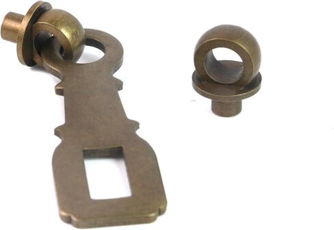 قفل نحاسي عتيق بمشبك على الطراز الصيني مع مسمار قفل لباب الخزانة صندوق خشبي وحقيبة عرض (برونزية 3.45 بوصة) in Kuwait