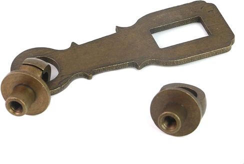 قفل نحاسي عتيق بمشبك على الطراز الصيني مع مسمار قفل لباب الخزانة صندوق خشبي وحقيبة عرض (برونزية 3.45 بوصة) in Kuwait